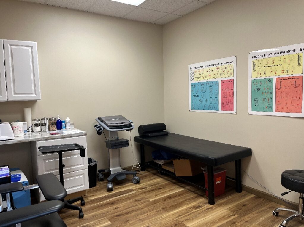A treatment room at Twin Cities Chiropractic Spine and Injury Center